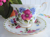 August Pink Poppy Cup And Saucer Royal Albert Flower Of The Month 1970s