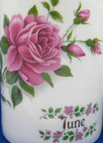 June Mug Pink Roses English Bone China 1990s June Flower Of The Month