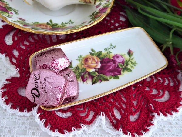 Trinket Dish Tray Royal Albert Old Country Roses Round 1990s Made Trinket Dish Tray Royal Albert Old Country Roses Round 1990s Made