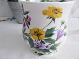 RHS Queens Mug Buttercups Pink Lavender Flowers English Bone China 1990s Lilian Snelling