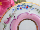 Miniature Cup And Saucer Floral Luster Portugal 1990s Mini Teacup