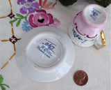 Miniature Cup And Saucer Floral Luster Portugal 1990s Mini Teacup