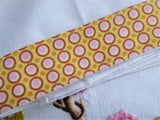 Hand Embroidered Teapot Tea Towel Polka Dots Silver Cloth Dish Towel USA  Artisan