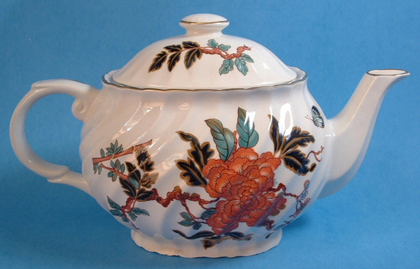 Teapot England Indian Peony Large Swirl Colorful James Kent Old