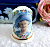 Queen Mum Elizabeth Thimble 100th Birthday 2000 Bone China