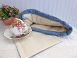 Tea Cozy Set Blue On Blue Floral Padded US Hand Made With Trivet Mug Mat 1999