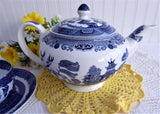 Johnson Brothers Blue Willow Teapot Willow 2004 Large Blue And White