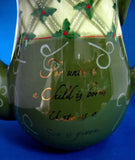 Teapot Christmas For Unto Us Coffeepot Holly Dayspring Scripture Tall Tea Pot
