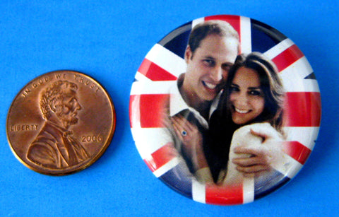 Prince William and Kate Royal Wedding Pin Back Button 2011 Souvenir Pin