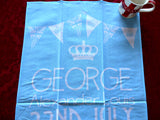 Tea Towel Birth Of Prince George To William Kate Blue And White 2013