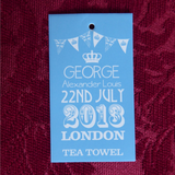 Tea Towel Birth Of Prince George To William Kate Blue And White 2013