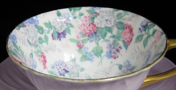 Shelley Summer Glory Chintz Footed Oleander Cup And Saucer Mauve