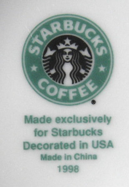 Starbucks Tea Design Mug Green And White Ceramic 1998 – Antiques And Teacups