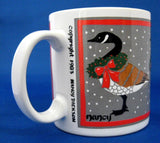 Christmas Mug Canada Geese With Wreaths Artist Signed 1983 - Antiques And Teacups - 2