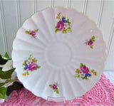 Shelley Hulmes Rose Cup And Saucer Ludlow Shape Green Trim English Bone China