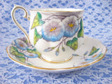 Royal Albert September Morning Glory Cup And Saucer Flower Of The Month 1940s - Antiques And Teacups - 2