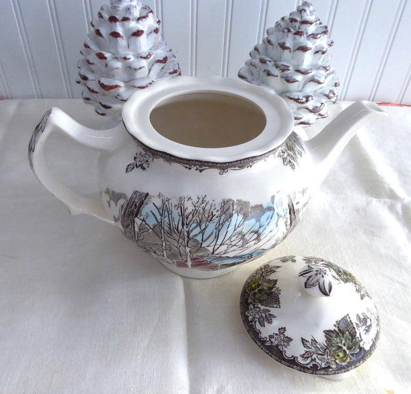 Johnson Brothers Friendly Village Teapot English 1950s Transferware La Antiques And Teacups