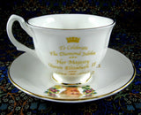 Queen Elizabeth II Diamond Jubilee Cup And Saucer English Bone China 2012 - Antiques And Teacups - 5