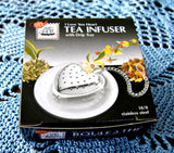 Heart Shape Tea Diffuser Infuser With Chain And Tray New Tea Steeper Stainless Steel