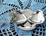 Heart Shape Tea Diffuser Infuser With Chain And Tray New Tea Steeper Stainless Steel