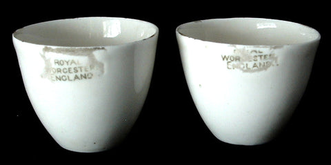 Royal Worcester Crucibles Pair Cups 1920s Sillax Laboratory Eggcups?