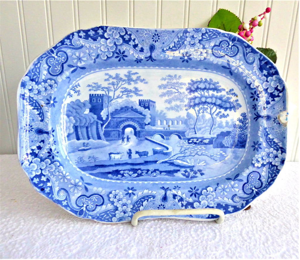 Spode Pearlware Platter Castle Blue Transferware 10.25 Inches 1816-183 ...