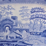 Spode Pearlware Platter Castle Blue Transferware 10.25 Inches 1816-1833 Victorian