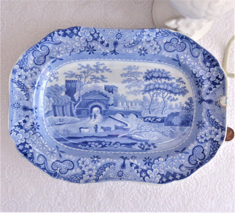 Spode Pearlware Platter Castle Blue Transferware 10.25 Inches 1816-183 ...