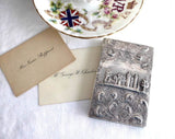 Sterling Silver Regency Card Case 1835 Hallmarked Castle Abbotsford Taylor and Parry