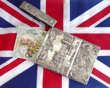 Sterling Silver Regency Card Case 1835 Hallmarked Castle Abbotsford Taylor and Parry