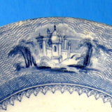Plate Romantic Staffordshire Siam Blue Transfer 1850s Luncheon Blue And White