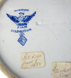 Plate Romantic Staffordshire Siam Blue Transfer 1850s Luncheon Blue And White