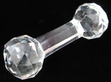 Mid Victorian Crystal Utensil Rest Victorian Faceted England 1850-1870 Barbell