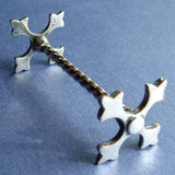 English Kniferests Maltese Cross Barley Twist Bar Pair 1870s Mid Victorian