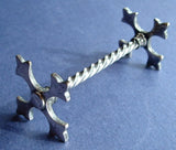 English Kniferests Maltese Cross Barley Twist Bar Pair 1870s Mid Victorian