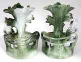 Victorian Spill Vase Pair Fairing Boy Girl Souvenir German 1870s Mantle Decor