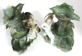 Victorian Spill Vase Pair Fairing Boy Girl Souvenir German 1870s Mantle Decor