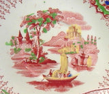Antique Cup And Saucer Early Regout Dutch Polychrome Transferware 1860s