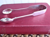 Sugar Tongs 1876 Victorian Hallmarked Sterling Silver Exeter England Initial H