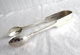 Sugar Tongs 1876 Victorian Hallmarked Sterling Silver Exeter England Initial H