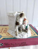 Victorian English Vase Boy And Dog Match Holder Fairing 1880-1890s