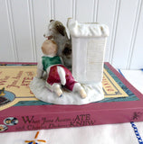 Victorian English Vase Boy And Dog Match Holder Fairing 1880-1890s