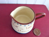 Mottoware Creamer Aller Vale Torquay Tak A Little Craim 1880s Victorian Scandy Motto Ware