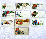 Victorian Calling Cards Visiting Cards Set Of 10 Flowers Chldren Ephemera Decor 1880-1900