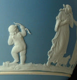 Biscuit Jar Light Blue Jasperware Dip Wedgwood Offering To Peace 1880s