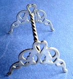 Edwardian Kniferest English Silver Plated Andiron Heart Barley Twist 1890-1910