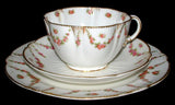 Cup Saucer And Plate George Jones Crescent Rose Swags 1890s Delicate Teacup Trio