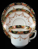 Imari Sevres Teacup Trio Victorian Era Bone China Downton Abbey 1880-1890s