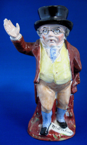 Large Mr. Pickwick Jug Standing Kent Character Toby Jug 1910s Victorian