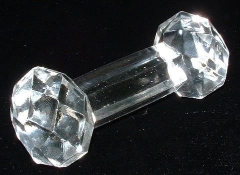 English Antique Kniferest Faceted Glass Barbell Large Carving 1890s Victorian